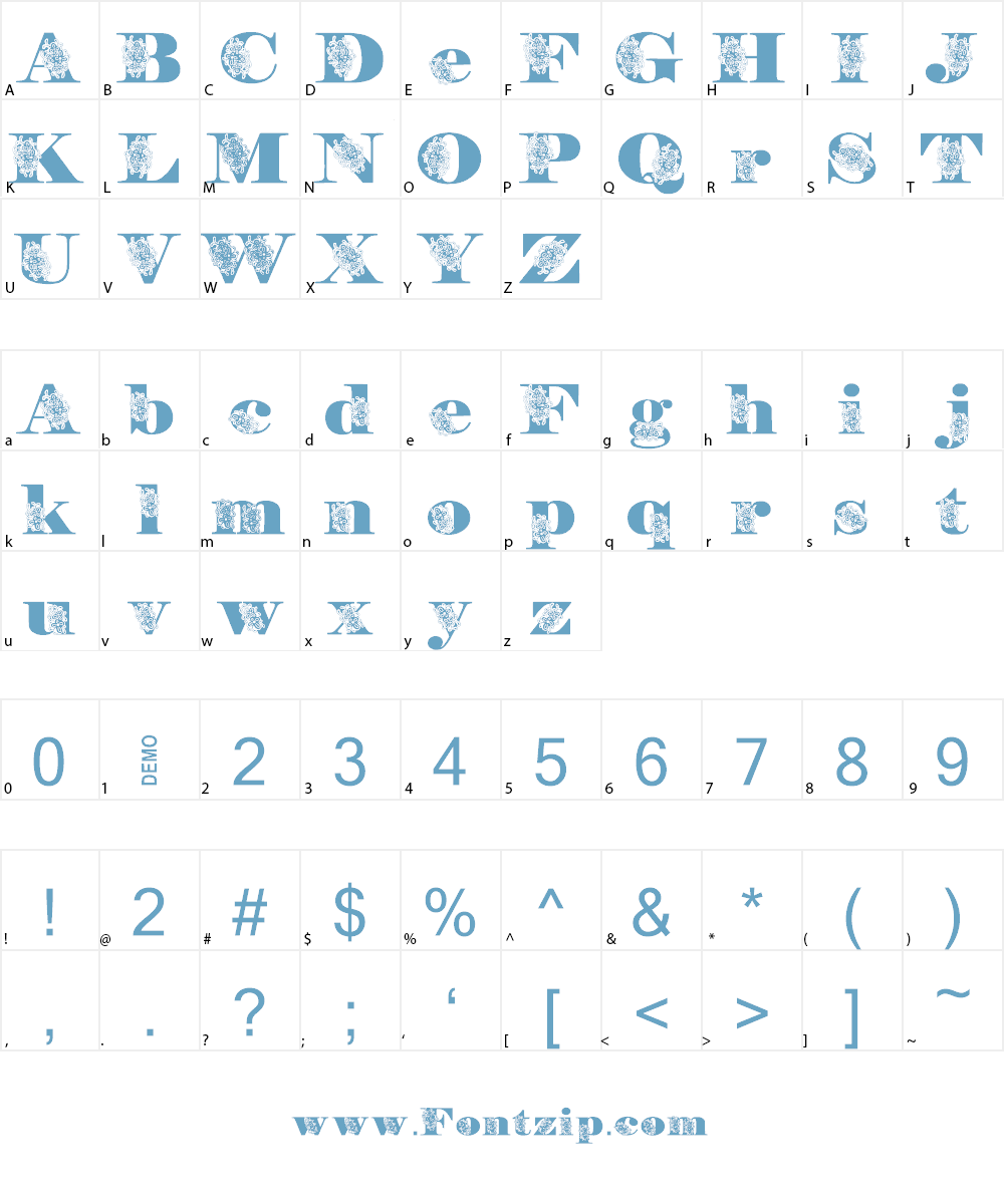 FloryAnna Font Character